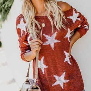 Rustic orange starry sweater